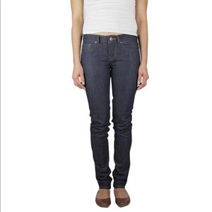 Ladies raw denim straight leg jeans